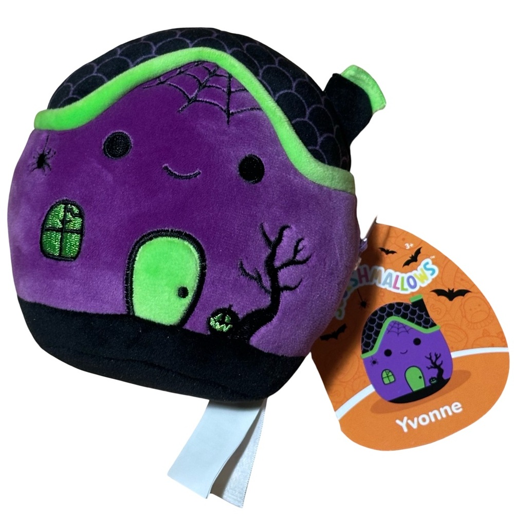 NWT Squishmallows 5" Yvonne the Haunted House Purple Halloween